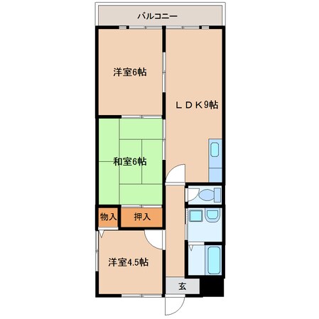 橿原神宮西口駅 徒歩5分 2階の物件間取画像